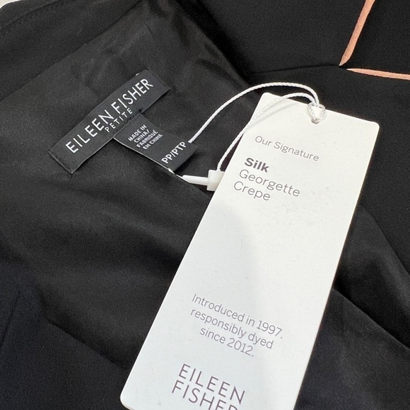 NEW Eileen Fisher Silk Georgette Crepe Long Piped Trim Blazer/Jacket Size:PP/PPT - Picture 4 of 13